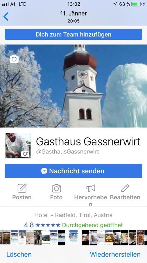 מלון Gassnerwirt Radfeld מראה חיצוני תמונה